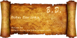 Bohn Darinka névjegykártya
